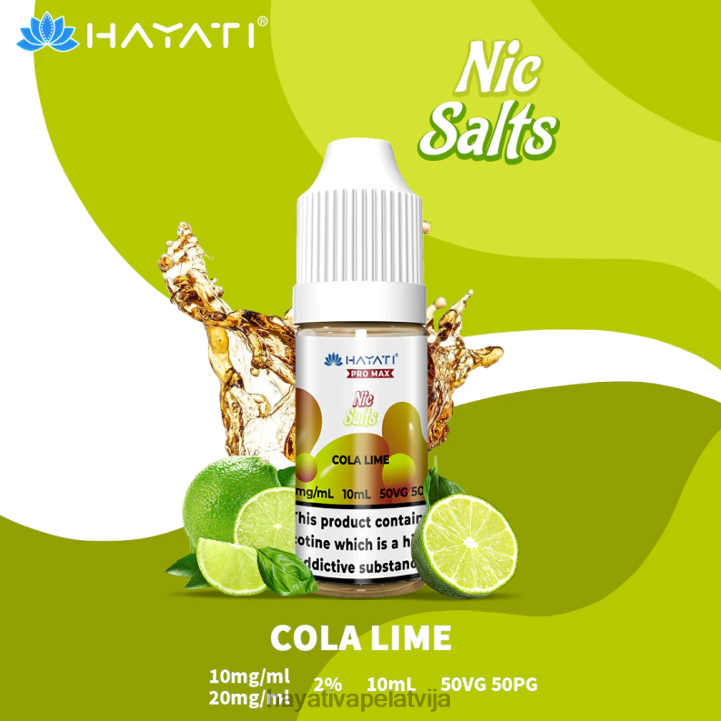 Hayati Flavour List | Hayati Pro Max niķa sāļi kolas laima XL008237