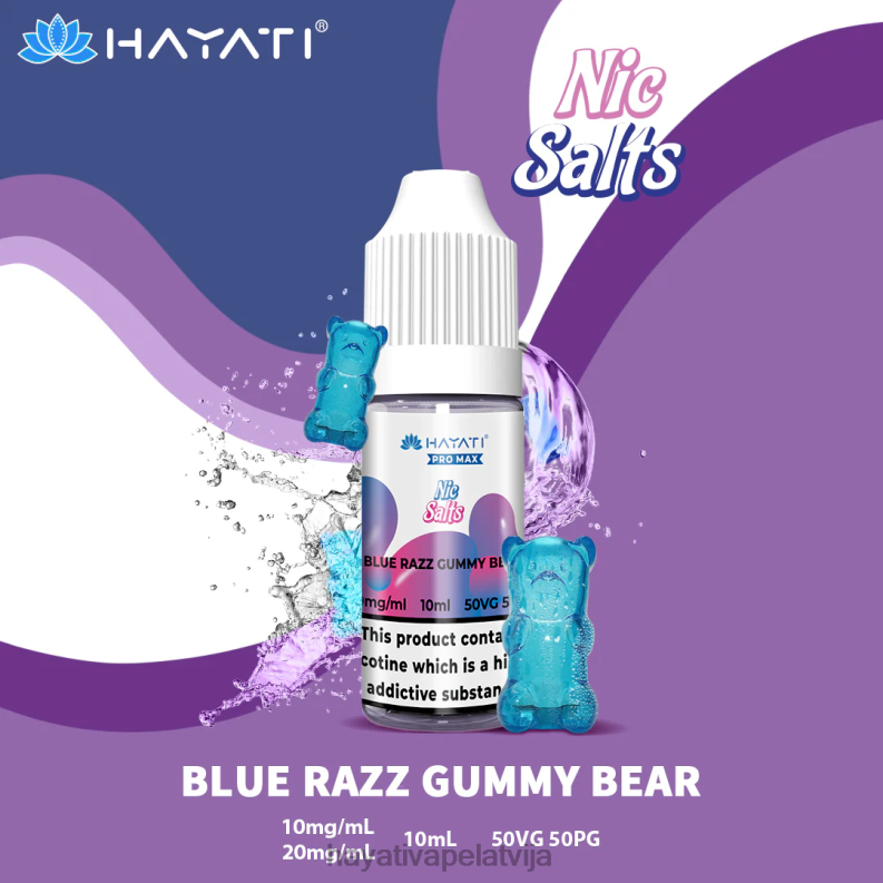 Hayati Flavour List | Hayati Pro Max niķa sāļi zils razz gumijas lācis XL008247
