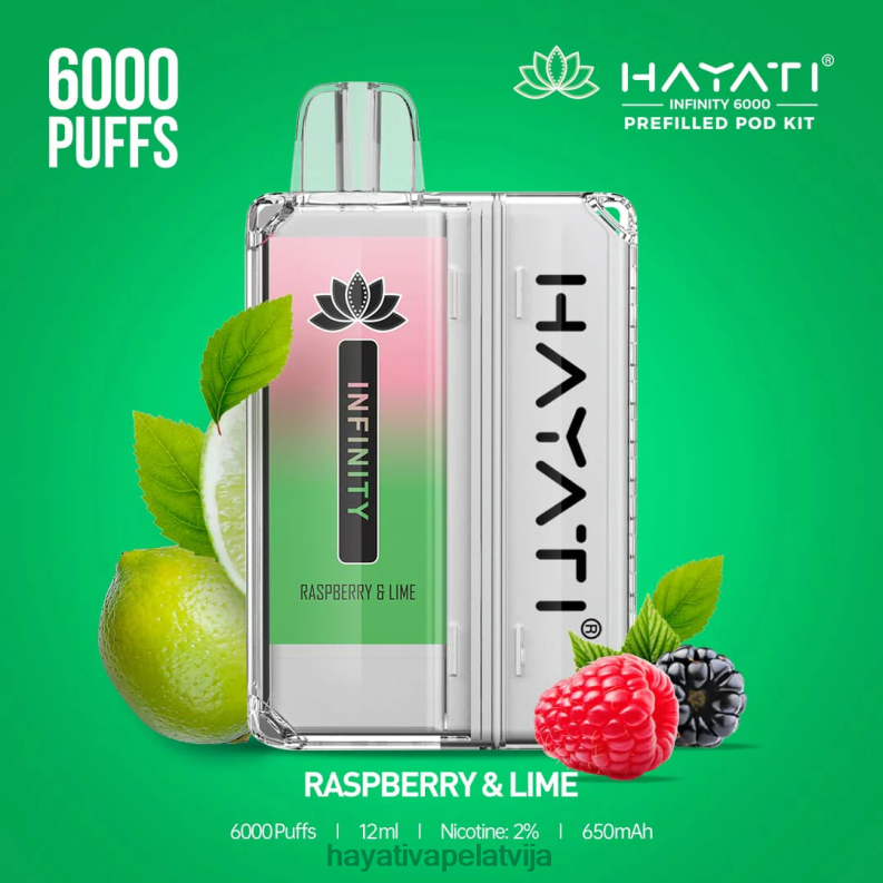 Hayati Flavour List | Hayati Infinity 6000 pod komplekti avenes un laims XL008157