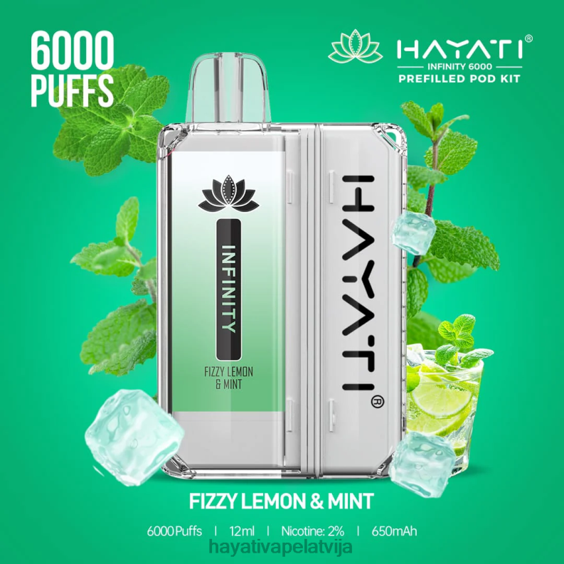 gāzēts citrons un piparmētra
