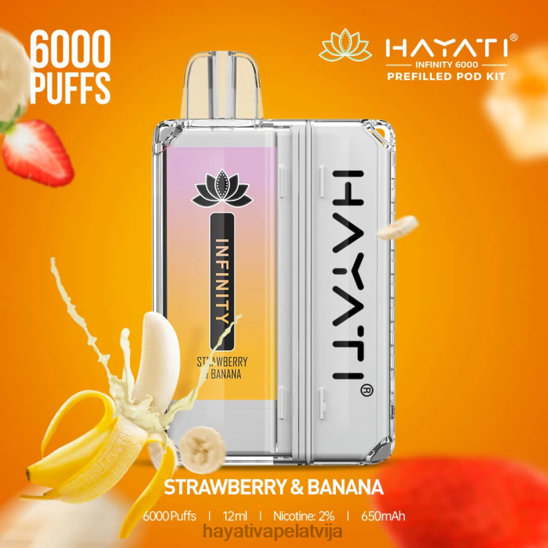 Hayati Store Latvija | Hayati Infinity 6000 pod komplekti zemenes & banāns XL008159