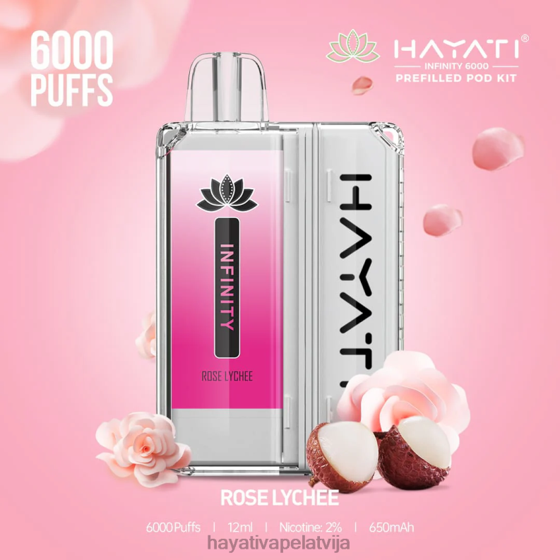Hayati Vapes Wholesale | Hayati Infinity 6000 pod komplekti rožu ličī XL008158