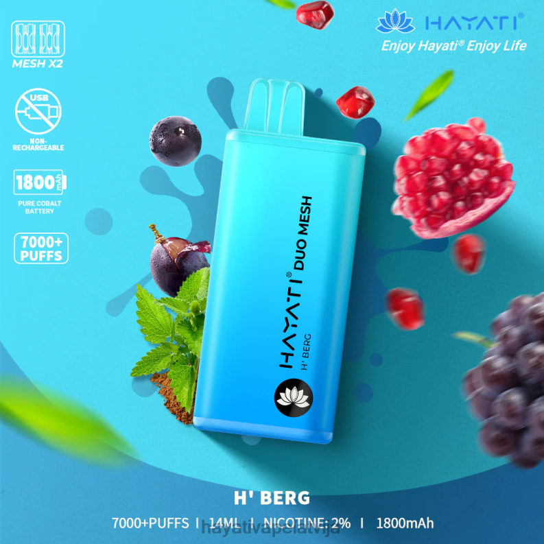 Hayati Latvija | Hayati Duo Mesh vienreizējās lietošanas h' berg XL008171