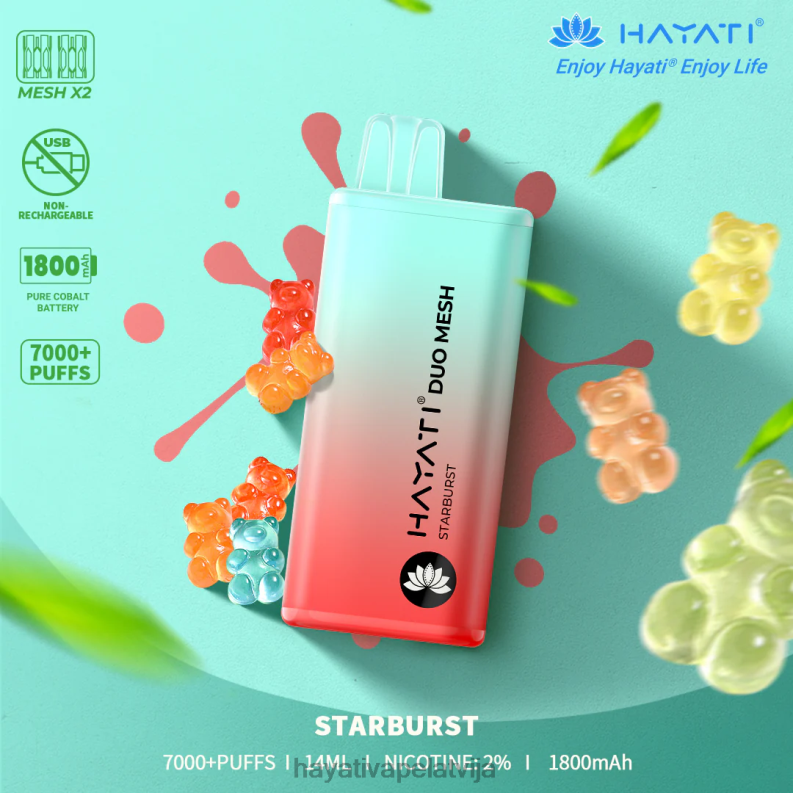 Hayati Latvija | Hayati Duo Mesh vienreizējās lietošanas zvaigžņu uzliesmojums XL008181