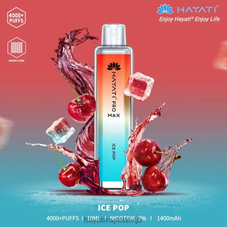 Hayati Flavour List | Hayati Pro Max vienreizējās lietošanas ledus pop XL008107