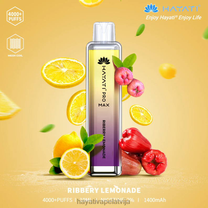 Hayati Flavour List | Hayati Pro Max vienreizējās lietošanas riberry limonāde XL008117