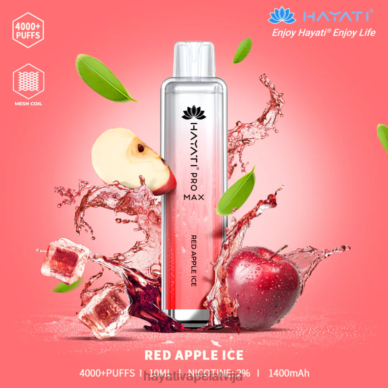Hayati Flavours Latvija | Hayati Pro Max vienreizējās lietošanas sarkano ābolu ledus XL008116