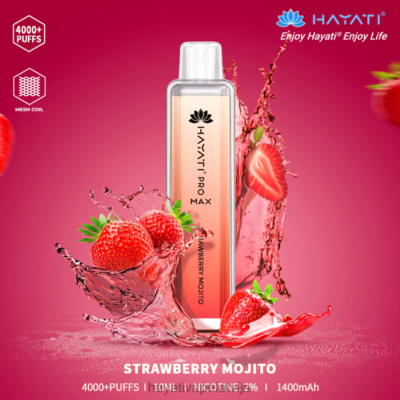 Hayati Latvija | Hayati Pro Max vienreizējās lietošanas zemeņu mohito XL008121