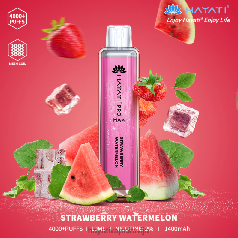 Hayati Vape Latvija | Hayati Pro Max vienreizējās lietošanas zemeņu arbūzs XL008123