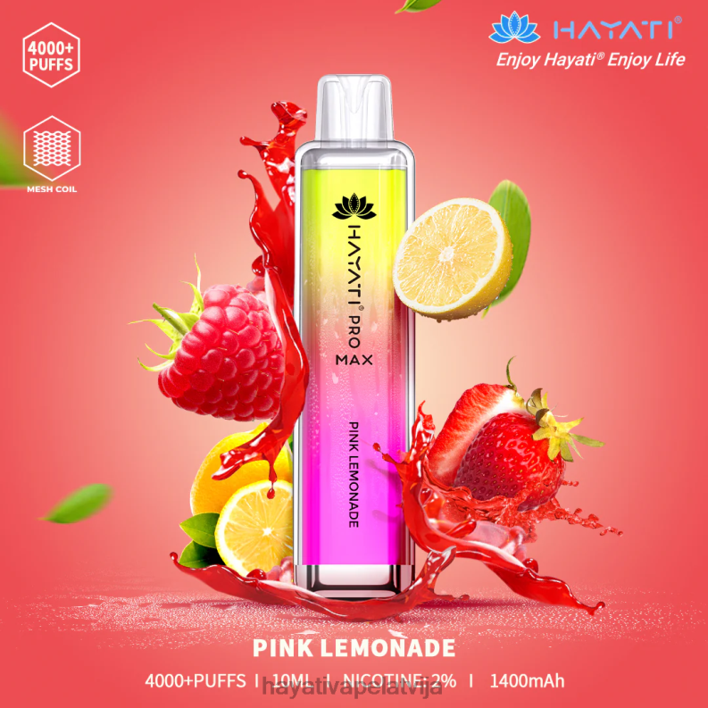 Hayati Vape Review | Hayati Pro Max vienreizējās lietošanas rozā limonāde XL008115