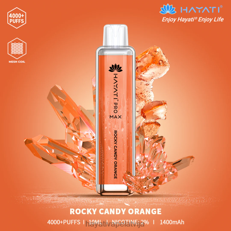 Hayati Vapes Wholesale | Hayati Pro Max vienreizējās lietošanas akmeņains konfekšu apelsīns XL008118