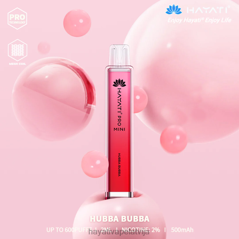 Hayati Latvija | Hayati Pro Mini vienreizējās lietošanas hubba bubba XL00811