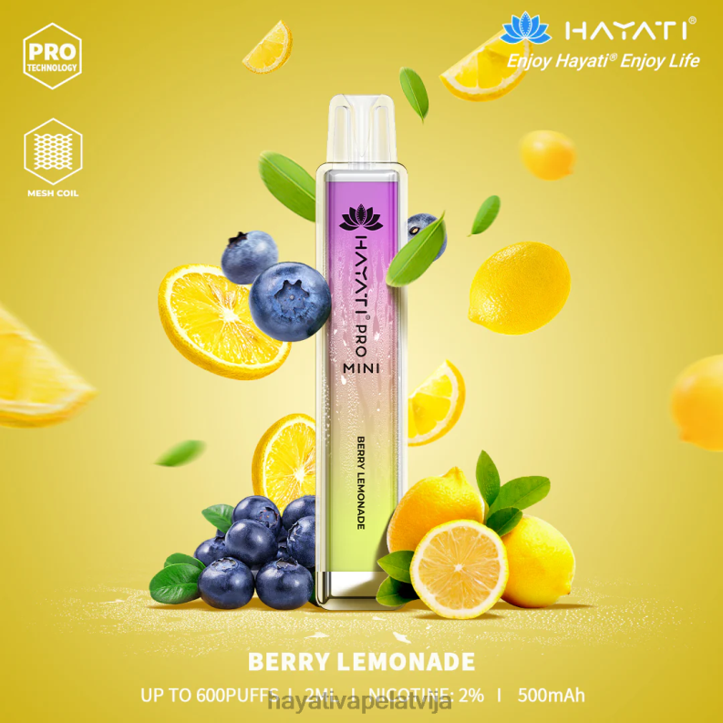 Hayati Riga | Hayati Pro Mini vienreizējās lietošanas ogu limonāde XL0082